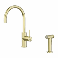 Zen SS316L Outdoor Kitchen Mixer With Hand Spray -HERA Bathware Sales zen ss316l outdoor kitchen mixer with hand spraybrushed goldbasin mixernero tapware 145217