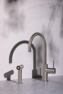 Zen SS316L Outdoor Kitchen Mixer With Hand Spray -HERA Bathware Sales zen ss316l outdoor kitchen mixer with hand spraybrushed nickelbasin mixernero tapware 765187