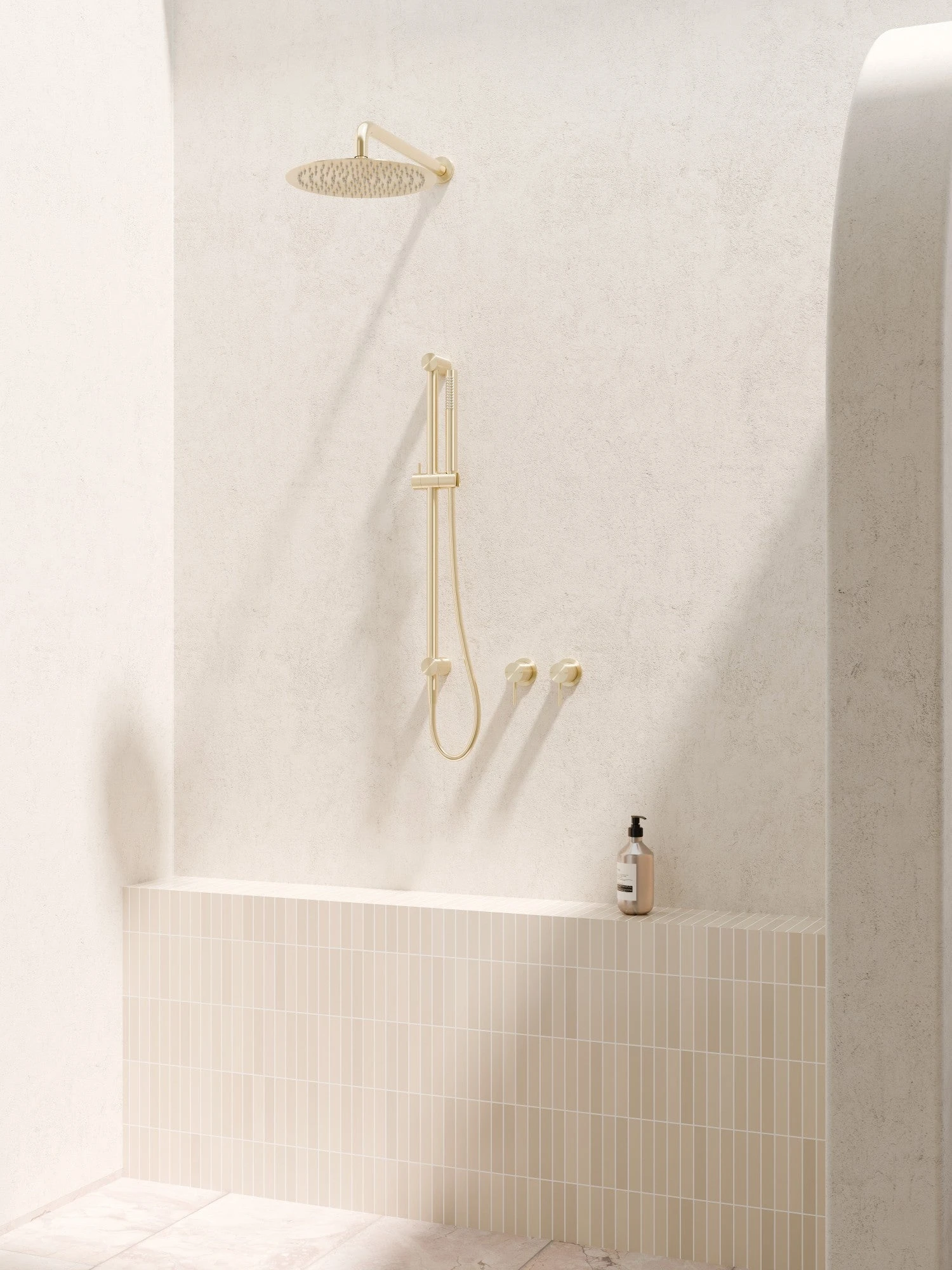 Zen SS316L Shower Rail Zen SS316L Shower Rail -HERA Bathware Sales zen ss316l shower railbrushed goldshower railsnero tapware 400632