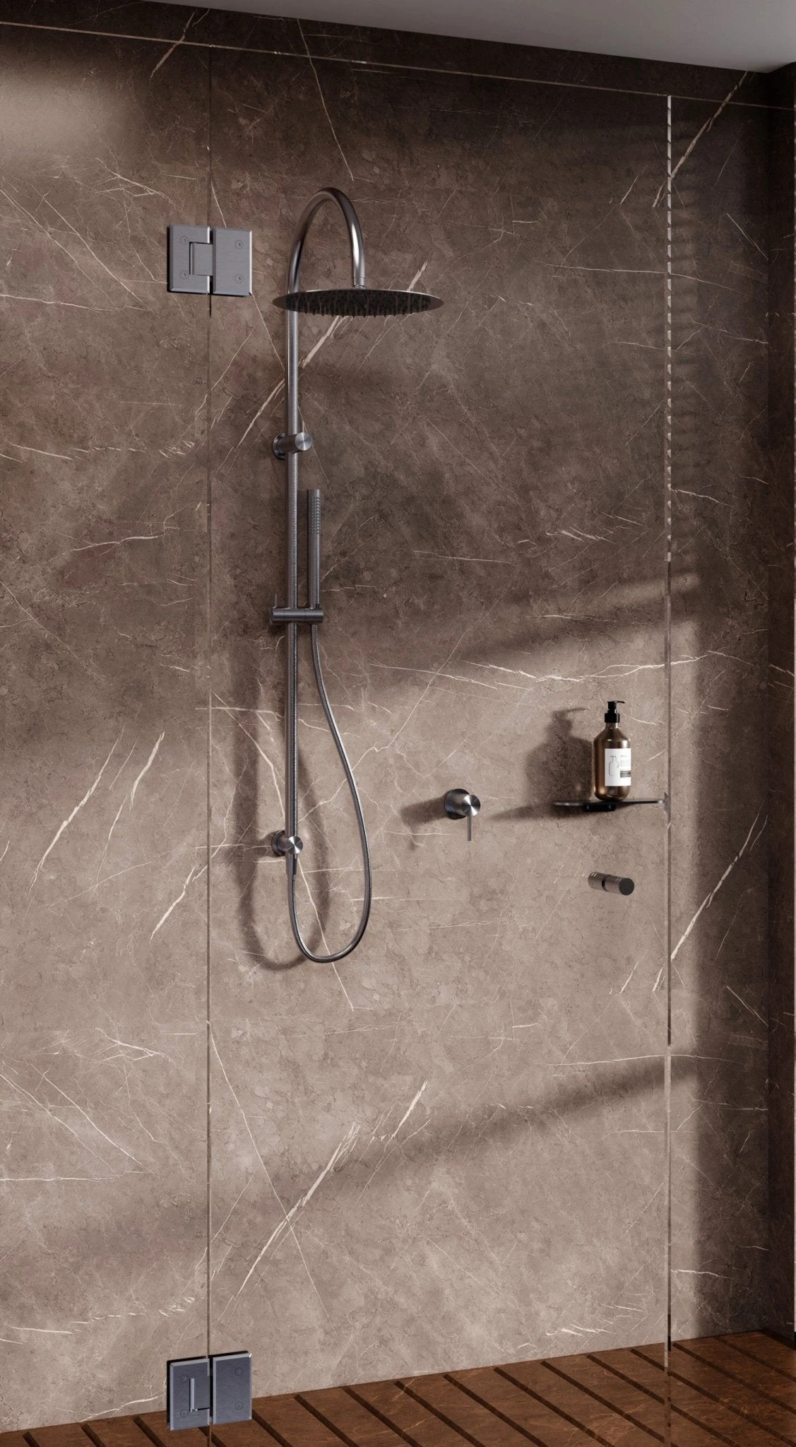 Zen SS316L Twin Shower Zen SS316L Twin Shower -HERA Bathware Sales zen ss316l twin showerbrushed nickelshower setnero tapware 442102